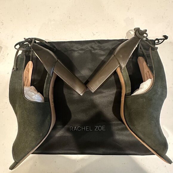 Rachel Zoe Womens Green Suede & Leather Peep-Toe High Heels Size 8 NWOB - Picture 10 of 11